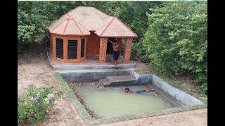 32 days to build classic cozy mud house & underground swimming pool ( Full )