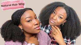 Natural Hair Wig| Easy U part Wig Install | Type 4a U-part Wig with Leave out| Kinky Coily