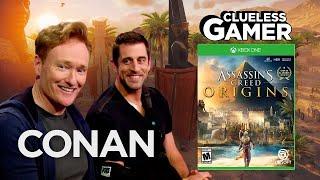 Clueless Gamer: “Assassin’s Creed Origins” With Aaron Rodgers | CONAN on TBS