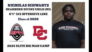 Nicholas Schwartz - Dearborn Divine Child (Michigan) - 2025 Elite Big Man Camp Highlights
