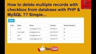 how to delete multiple records using checkbox in PHP & MySQL