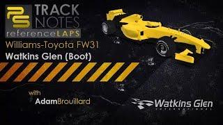 Adam Brouillard's hot lap showing the line for a Formula 1 at Watkins Glen - boot configuation