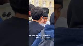 Cutting hair during lunch school #foryou #edgar #viralvideo