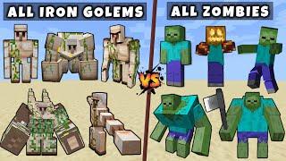 All Zombies vs All Iron Golem - Mutant & Titan Iron Zombie vs Mutant Titan Iron Golem