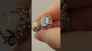 серебряные серьги с опалами и сапфирами #opal #украшенияскамнями #jewelrydesign #gemstone