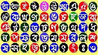 অ আ ই ঈ উ ঊ ঋ এ ঐ ও ঔ  স্বরবর্ণ , ক খ গ ঘ ঙ চ ছ জ ঝ ঞ... ব্যঞ্জনবর্ন// Bengali Alphabet Learning