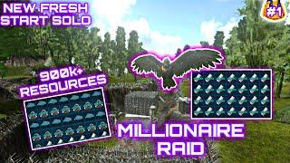 |ARK MOBILE| NEW FRESH START SOLO - MILLIONAIRE RAID 900K+ RESOURCES - RAID MILIONÁRIO 900K+ RECURSO