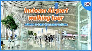 Walking tour of Incheon Airport + Guides to take transportation | Korea Travel Tips