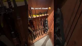 Working on my weapons closet. it is turning out really nice  #secret #weapons #hunting