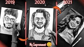 My Drawing Improvement From 2019 To 2021| @Sourav Joshi Art ️ | Practice Made Me Perfect | #Shorts