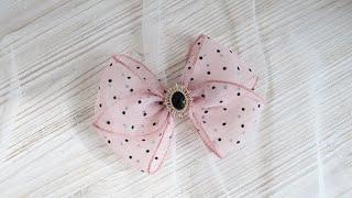 에일린리본 쉬폰 리본으로 머리핀 만들기 엄마표 리본 핸드메이드 취미 diy ribbon bow simple bow tutorial