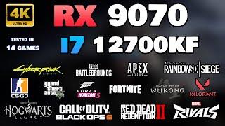 RX 9070 + i7 12700KF : Test in 14 Games in 2025 | 4K | All Settings Tested