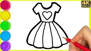 How to draw cute girl dress drawing || Beautiful dress drawing step by step || Dress ka drawing.