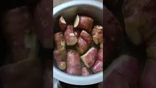 #shots sweet potato boiling without water
