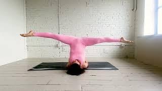 "Like a Bird I've Flown Away" Yoga Flow in Pink Bodysuit in White Studio