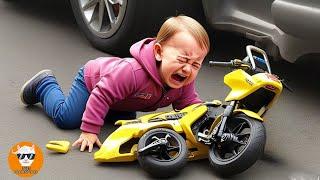 AWW! Cutest BABIES in Trouble When Sliding Tricycle #2 - Funny Baby Videos | Just Funniest