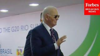 President Joe Biden Arrives For Day Two Of The 2024 G20 Summit In Rio De Janeiro, Brazil