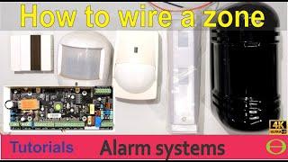 How to wire a zone to your alarm system - magnetic door switch, passives and beam shown - tutorial