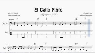 El Gallo Pinta Partitura Tablatura de Bajo Eléctrico Partituras Bass Tabs tocapartituras com