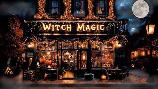 MAGIC WITCH SHOP AMBIENCE-POTIONS & SPELLS-BUBBLING CAULDRON-CRACKLING FIREPIT-ENCHANTED NIGHT SOUND