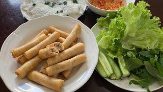 Cách làm chả giò thịt gà ngon rất là giòn  | chicken spring rolls and vermicelli noodles
