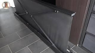 How does the XIJING motorized floor rising screen work?