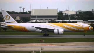 Spotting at  Bangkok Don Mueang International airport:HS-XBA NokScoot Air B777-200ER landing