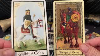 Old English Tarot vs Medieval Scapini Tarot; side by side comparison of 2 'medieval style' creations