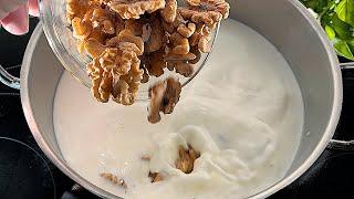 Added walnuts to the milk! Few know this secret! I don't shop in store