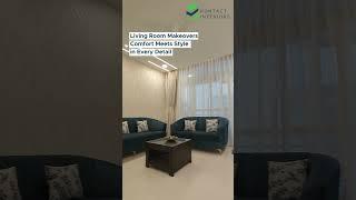 Luxury Living Room Interiors | Best Interiors in Hyderabad | Kontact Interiors Full Home Interiors