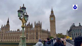 London Autumn Walk  London Eye,  BIG BEN to Trafalgar Square  | Central London Walking Tour [HDR]