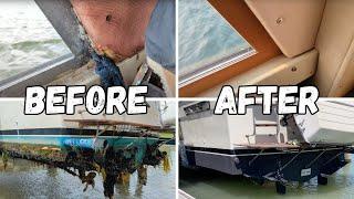 Old Boat into Modern Yacht | 2-month Rebuild in Minutes START TO FINISH | Timelapse