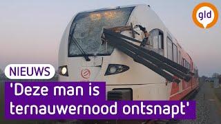 Planken doorboren voorruit trein, machinist schrikt zich rot | Omroep Gelderland