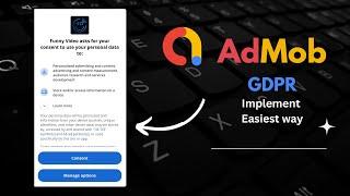 Admob GDPR message  implement with Google UMP - (User Messaging Platform) || easiest way