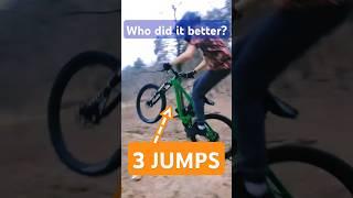1, 2 or 3? #mtb #mtblife #mtbsend #downhill #enduro #dirt #jump #three #tricks #speed #who