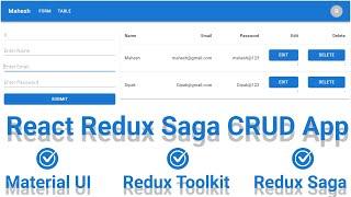 React Redux Saga CRUD Application | Redux Toolkit | Material UI | MUI | Axios | JSON Server