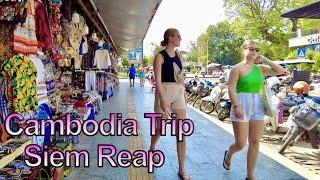 Cambodia Trip 2023 @Siem Reap Walking Tour - Tourist Street, Street Scene