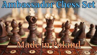 21" Ambassador Wooden Chess Set - Made in Poland