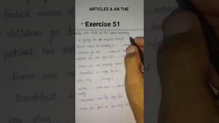 Ex51|Mastering Articles A An The in 5 Minutes| Exercise 51| #Shorts