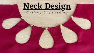 सुन्दर नैक डिजाइन  | Drop Neck design | Cutting and stitching.