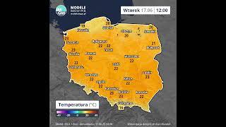 Prognoza temperatury powietrza na 8 godzin (Model INCA) Wtorek 17.06.2025 #pogoda #imgw
