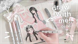  DRAW WITH ME : Sawako ⟡ | trying out cheap 36 colors acrylic markers ft. arrtx | jorginakei