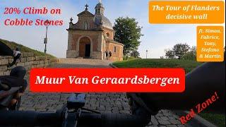 Muur Van Geraardsbergen. The famous Tour of Flanders decisive Cobble Stones Wall (20% Climb) 