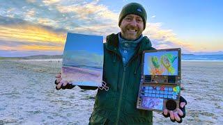 Plein-Air-Skizze mit Kasein in Cornwall, unter Verwendung der Lightwish Painting Box