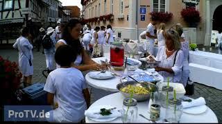   Video-Impressionen: "Diner en Blanc" Michelstadt Odenwald Altstadt - 01.08.2019