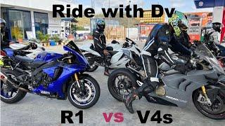 Can R1 beat ducati v4s, drag race #dvinkannada #yamaha #r1