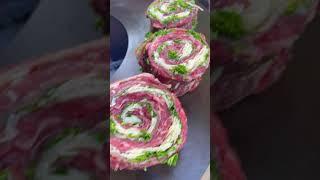 ASMR Sizzle Steak Pinwheels | Over The Fire Cooking by Derek Wolf