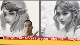 NEVER Plagiarize - EASILY use AI to create original artwork based off YOUR ART for you to reference