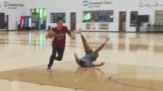 3News' David Greenberg tries out for the Cleveland Charge