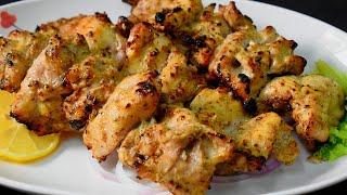 Soft And Juicy Chicken Tikka Recipe  | Restaurant Style Chicken Malai Tikka On Gas Stove